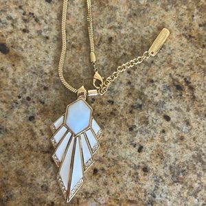 Gold & White Vince Camuto Long Accent Neclace